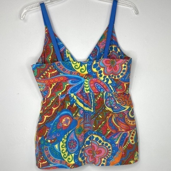 TIBI Colorful V-Neck Floral/Paisley Print Tank Top Size 4 - Picture 5 of 9